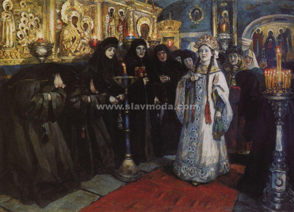 Посещение царевной женского монастыря. 1912. Холст, масло. 144х202
