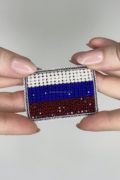 Брошь ручной работы «Флаг России»