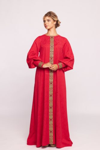 Платье в русском стиле красное