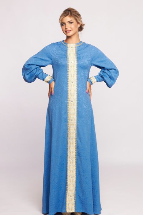 Платье в русском стиле синее