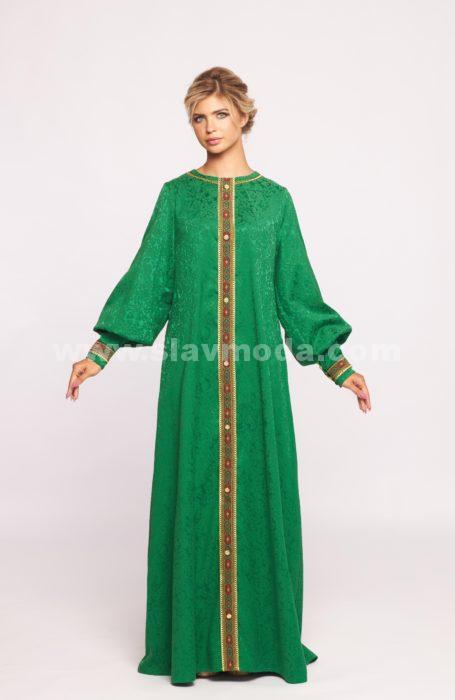 Платье в русском стиле зеленое